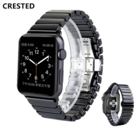 Ceramic Strap For Apple Watch Band 45mm/41mm 44mm/40mm 42mm/38mm 45 41 mm correa Link Bracelet belt iwatch series 5 4 3 se 6 7