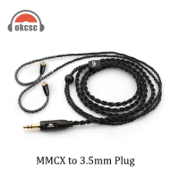 OKCSC MMCX Earphones Cable 6 Core OFC Detachable Replacement mmcx Headphones Cable with 3.5mm Plug for Shure se215 se315 SE535