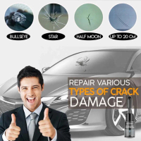 Cecair Pembaikan Retak Cermin Depan, 20ml, DIY, untuk Pembaikan Tingkap Kereta dan Kaca, Cecair Gam 