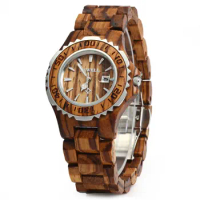 BEWELL Woman Watches Brand Luxury Wooden Quartz Watch Waterproof Luminous Hands Calendar Women Wristwatch relogio feminino
