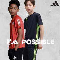 【adidas 愛迪達】兒童運動吸濕排汗短袖上衣(短T 小學 大童 透氣 快乾 涼感 彈性 親膚 休閒 室內體能 運動)