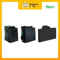 Nano สวิตซ์ 2 ทาง16 A 250V ขนาด 1, 1.5, 3 ช่อง สีดำ  ของแท้จ้า