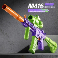 Blowback Gun M416 Toy Gun Soft Bullet Shell Throwing Rifle Air Gun Launcher Manual Shooting Toy for Adults Boys Birthday Gifts