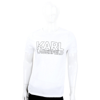 KARL LAGERFELD LOGO字母系列白色棉質T恤(男款)