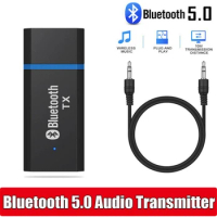 Bluetooth Transmitter 5.0 Audio Adapter For TV PC Headphones 3.5 MM Jack AUX USB Stereo Music Adapter Plug &amp; Play TV Sets