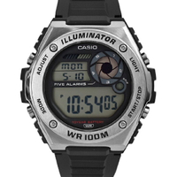 CASIO手錶 螺絲金屬質感電子膠錶【NECD14】