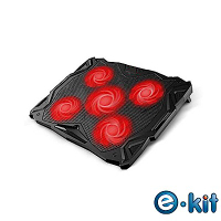 逸奇e-Kit 11cm紅光五風扇_酷涼筆電散熱墊_17吋以下皆可使用 CKT-K11