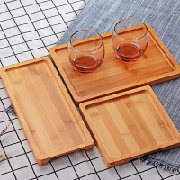 日式托盤長方形創意北歐餐廳竹木托盤水杯茶杯防滑餐盤子家用商用1入