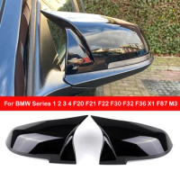 For BMW Series 1 2 3 4 F20 F21 F22 F30 F32 F36 X1 F87 M3 Car Rearview Side Mirror Cover Wing Cap Sticker Exterior Door Case Trim