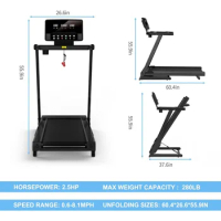 Treadmill with Incline, Perfect as Treadmills for Home Walking and Running, Foldable Support Bluetooth Easy Assembly
