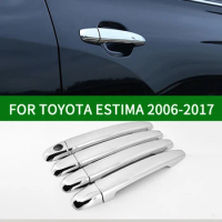 FOR 2006-2017 TOYOTA ESTIMA car door handle cover，ESTIMA chrome silver door handle bright strip 2007 2008 2009 2010 2011 2012 20