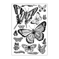 New Original Design Butterfly Pattern Clear Stamp Background Transparent Silicone Stamp DIY Scrapbooking Card Making Photo Album