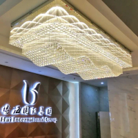 Wave Design Large Ceiling Chandelier Lighting Crystal Lamp AC110V 220v LED Foyer Lights,Luxury Hotel Chandeliers