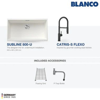 Kitchen Sink Bak Cuci Piring Granit 1 Lubang BLANCO Silgranit SUBLINE 800-U - Paket Kitchen Sink dan