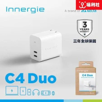 Innergie 台達電 C4 Duo (摺疊版) 45瓦 USB-C 雙孔 萬用充電器 支援PD/QC快充 快充頭