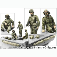 1/35 Scale Unpainted Resin Figure IDF M113 Crew and Infantry 3 figures GK figure