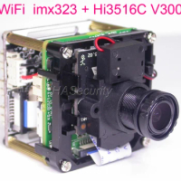 WiFi H.265 , 1/2.9" IMX323 CMOS + Hi3516C V300 IPCam camera PCB board module + optional parts