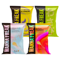 即期品 Wanna Freak 西班牙 無麩質薄脆洋芋片115g(喜馬拉雅鹽、起司洋蔥、蜂蜜芥末、日式山葵)