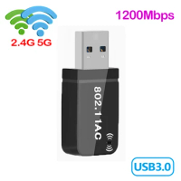2.4G 5.8G Dual Band USB3.0 1200Mbps Mini Wireless Network Card Computer USB Wifi Receiver Adapter Wifi Antenna USB LAN Adapter