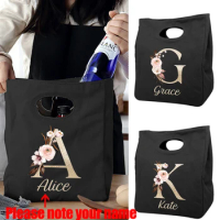 Custom Name Lunch Bag Cooler Thermal Insulated Lunch Box for Women Food Work Bags School Picnic Food Tote Bagse Thermal Food Bag