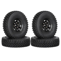 4PCS 1.55 Metal Beadlock Wheel Rim Tire Set for 1/10 RC Crawler Car Axial Yeti Jr RC4WD D90 TF2 Tamiya CC01 LC70 MST,3