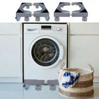 Washing Machine Stand Universal Mobile Fridge Stand Laundry Pedestal Adjustable Washing Machine Base Refrigerator Raised Base