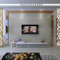 MEYA 50x25cm Wall Mirror Sticker ,DIY 3D Mirror Wall Sticker for TV backing Living Bedroom Deco, 4pcs/lot