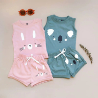 SETELAN BAJU TIDUR SINGLET ANAK UNISEX 0- 4 Tahun / Kaos lekbong Bayi Original Pineapple Kids Terbar