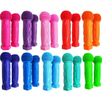 1 Pair Rubber Grip Bike Bicycle Handle Bar Grips Cover Anti-slip Tricycle Skateboard Scooter Handlebar for Kids Children Cycling