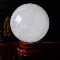 天然白水晶球擺件水晶球客廳辦公室擺件招財轉運有求必應原石打磨