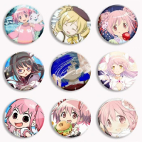 Kawaii Anime Puella Magi Madoka Magica Button Pin Miki Sayaka Tomoe Mami Kyoko Kaname Akemi Homura Brooch Badge Fans Gift