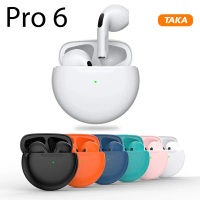 TWS Pro 6 Headset Bluetooth Murah Untuk Olahraga Tahan Air Hifi Stereo Earbuds With Microphone Bass 