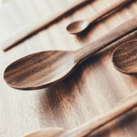 日式無漆家用小木勺果醬刀調味勺奶粉勺湯勺柚木寶寶實木輔食餐具