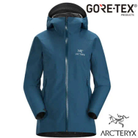 【加拿大 ARCTERYX 始祖鳥】女款 Zeta SL Gore-Tex 防風防水透氣連帽外套/21780 縮時藍