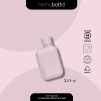 Botol Minum Water Bottle Stainless Steel memobottle A7 Stainless Steel 250ml Flat Tumbler Pink Salt