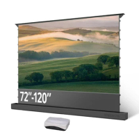 YuTong 72 inch~150 inch Motorized Floor Rising projector Screen Ambient Light Rejecting For Ultra short throw projector laser tv