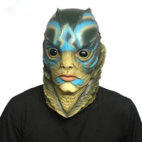 The Shape of Water Mask Halloween Cosplay Scary Merman Latex Mask Costume Party Mask Helmet Props