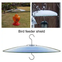 33cm Bird Feeder Cover with Hook Squirrel Baffle Smooth Edges Flowerpot Shield Hanging Bird Feeder Rain Protective Cover Outdoor