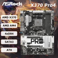 ASRock X370 Pro4 DDR4 ATX AMD X370 Used Motherboard AM4 Socket Supprots for Ryzen 5 2500X 2600 2600X 2400G 4500 4600G 5600 5600G