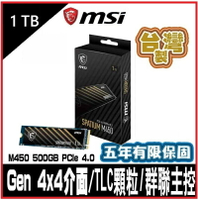 MSI 微星 SPATIUM M450 1TB PCIe 4.0 NVMe M.2 SSD