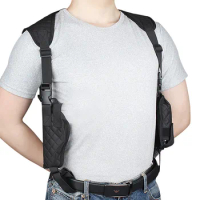 Tactical Shoulder Gun Holsters Adjustable Concealed Carry Gun Holster Gun Holster with Double Magazine Pouch Airsoft
