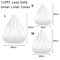 1/2pc Sofas Cover Removable Lazy Sofa Inner Liner Anti-fouling Replacement Bean Bag Inner Liner Bean Chair Bean Bag No Padding
