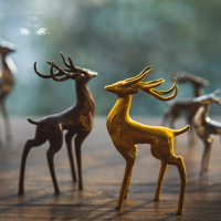 柳白猿 ｛鹿王本生｝麋鹿銅制中式室內擺件小鹿模型手辦
