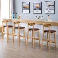 Solid wood bar stool high stool bar table and chairs bar chair home chair high stool back bar stool Nordic chair