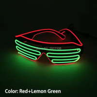 New 16 style 2 colors Light Up EL Wire EL Glasses LED Glasses Neon Light By DC-3V Steady on Driver for Party Decoration