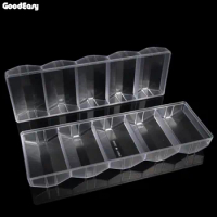 Professional Casino Poker Game Transparent Poker Chip Set Tray 5 Rows/100 Chips Container Holder Storage Case without lid