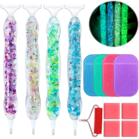 5D Luminous Point Drill Pen DIY Embroidery Diamond Painting Pen Cross Stitch Drill Pen Replacement Tips Sewing Accessory
