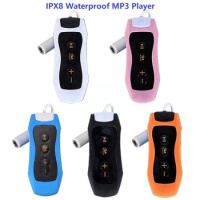 8G Waterproof IPX8 Clip MP3 Player FM Radio Stereo Sound Swimming Diving Surfing Cycling Sport Music Player