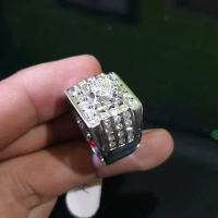 cincin pria emas putih fuul berlian utama 1,12crat