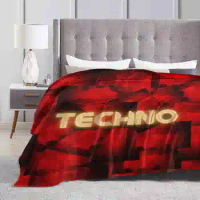 Techno Vibes New Print Novelty Fashion Soft Warm Blanket In Techno We Trust Techno Culture Techno Music Techno Vibes Techno